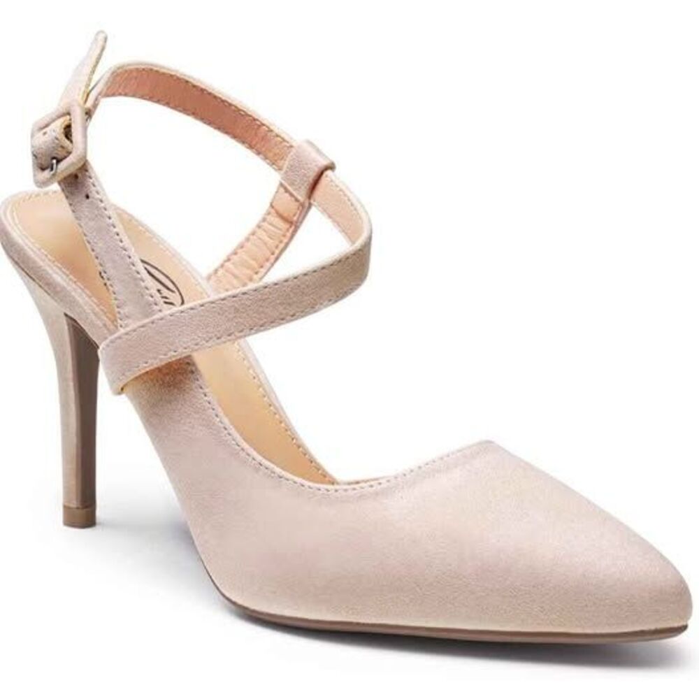 Women's High Heels Pointed Closed Toe Slingback Sexy Stiletto Ankle Strap Shoe - Picture 4 of 6